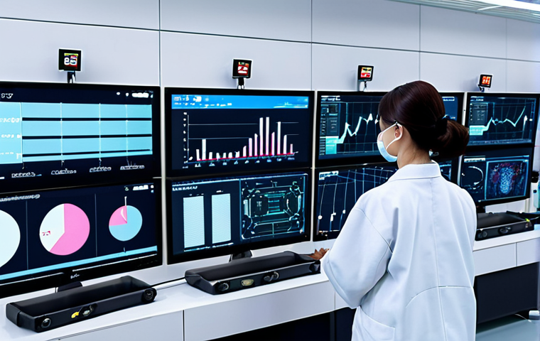 **

A futuristic, clean factory interior (smart factory). Robots are assembling electronics. Engineers in lab coats are monitoring data on large screens displaying graphs and charts. The scene emphasizes automation, data analysis, and high-tech manufacturing. Japanese characters on screens and signage. Soft, diffused lighting.  Keywords: AI, Automation, Robotics, Smart Factory, Onshoring, Japan, Data Visualization.

**