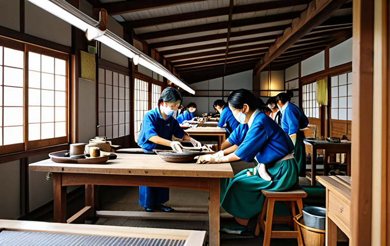 Revitalizing a Rural Town with Onshoring**

Prompt: "A bustling workshop in a quaint Japanese countryside town, fully clothed workers crafting traditional goods alongside modern machinery, appropriate attire, safe for work, perfect anatomy, natural proportions, professional setting, sunlit, family-friendly, showcasing the blend of tradition and technology bringing prosperity to the region."

**