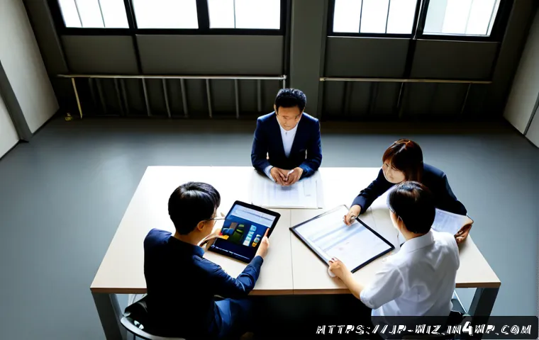온쇼어링 비즈니스에서의 내외부 커뮤니케이션 - Photorealistic modern Japanese manufacturing office, a diverse local operations team seated around a...